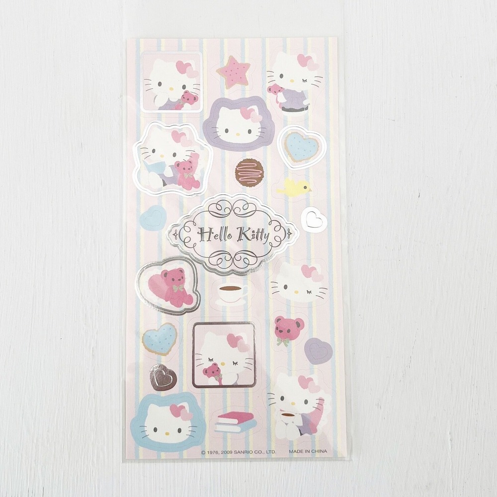 Sanrio Hello Kitty Sticker Sheet Pastel Cafe Theme‎ Vintage Y2K